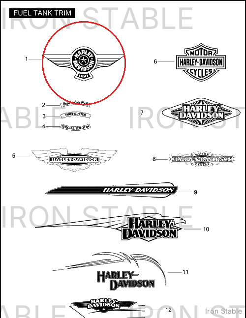 Harley-Davidson Emblem, Rh-F'tank