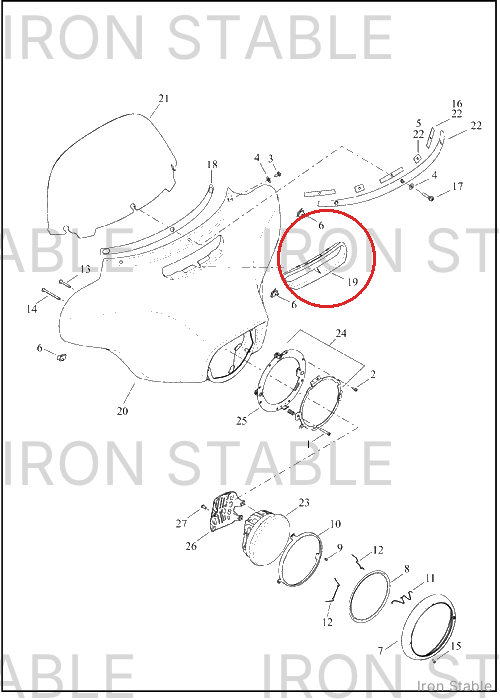 Harley-Davidson Panel, Trim, Air Duct Bezel, W/Ta
