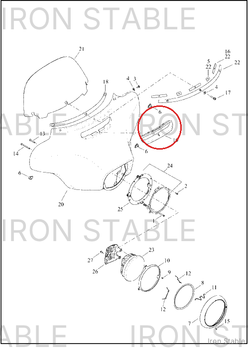 Harley-Davidson Panel, Trim, Air Duct Bezel, W/Ta