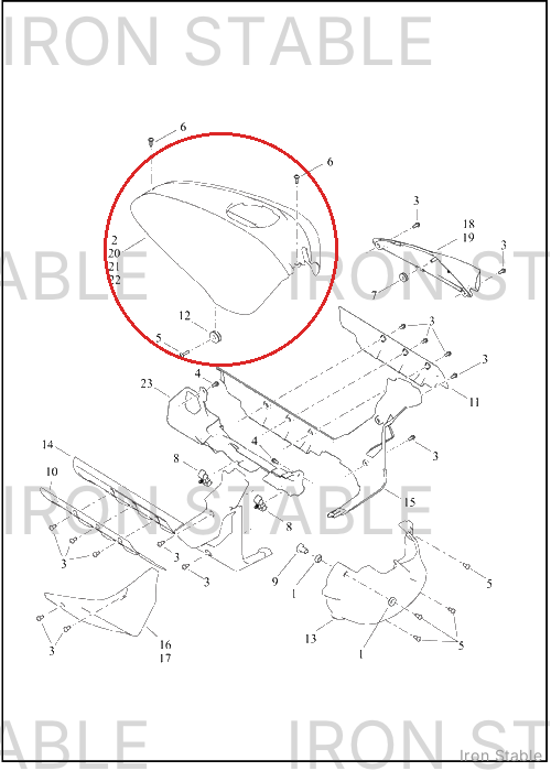 Harley-Davidson Cover, Ev, Top Body, Lh