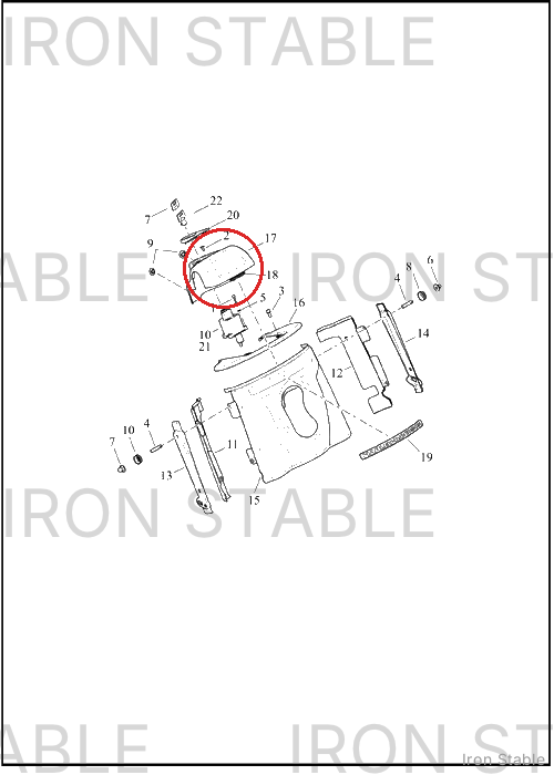 Harley-Davidson Sub-Assembly, Cos Cover, Riser, Nacelle