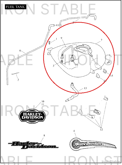 Harley-Davidson Bom-F'tank Assembly