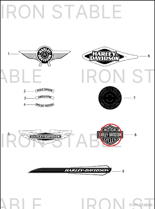 Harley-Davidson Medallion, Rh, F'tank