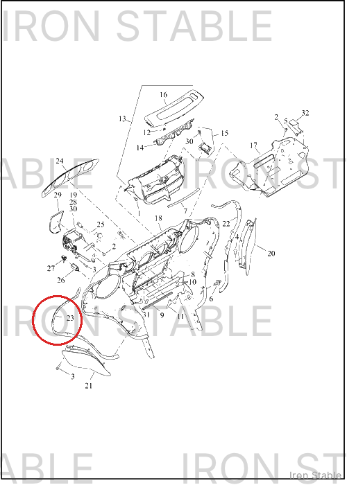 Harley-Davidson Trim, Rh-Inr Frng(Po)