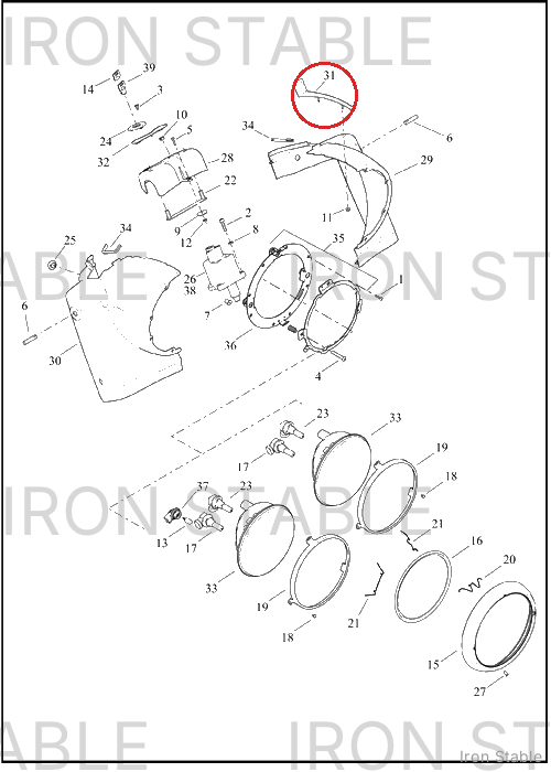 Harley-Davidson Trim, Nacelle, Chrome