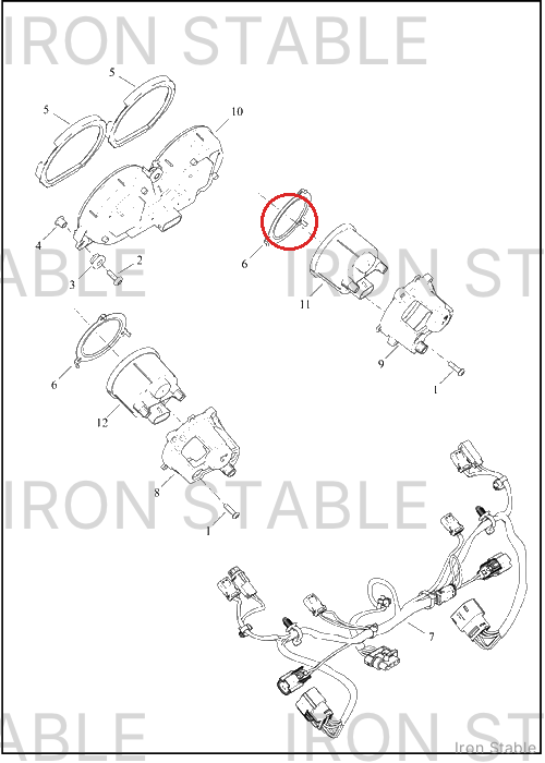 Harley-Davidson Gauge Trim Bezel Assembly, Small