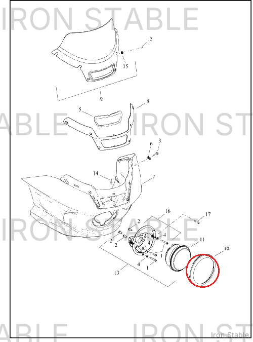 Harley-Davidson Bezel, Hdlt, Trim