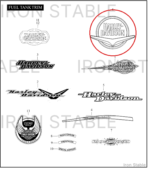 Harley-Davidson Medallion, Lh/F'tank