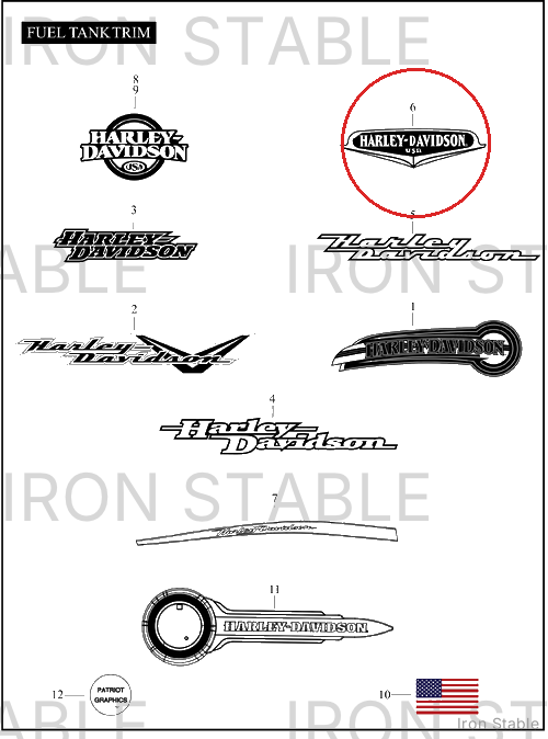 Harley-Davidson Medallion, Lh/F'tank