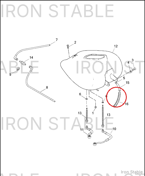 Harley-Davidson Bulk Shield, Fuelhose/.605id