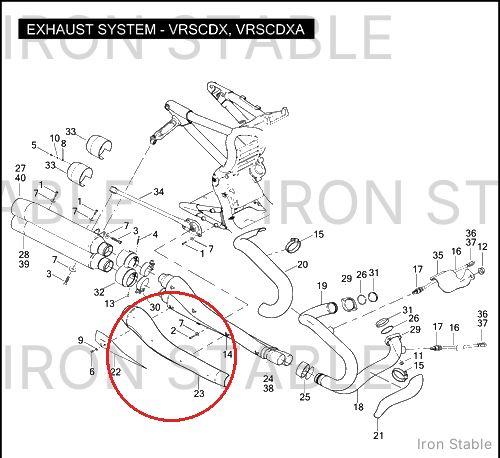 Harley-Davidson Exhaust Shield, Upr/Aux Volume, Blac