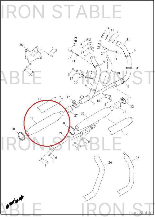 Harley-Davidson Muffler, Chrome(Australia)