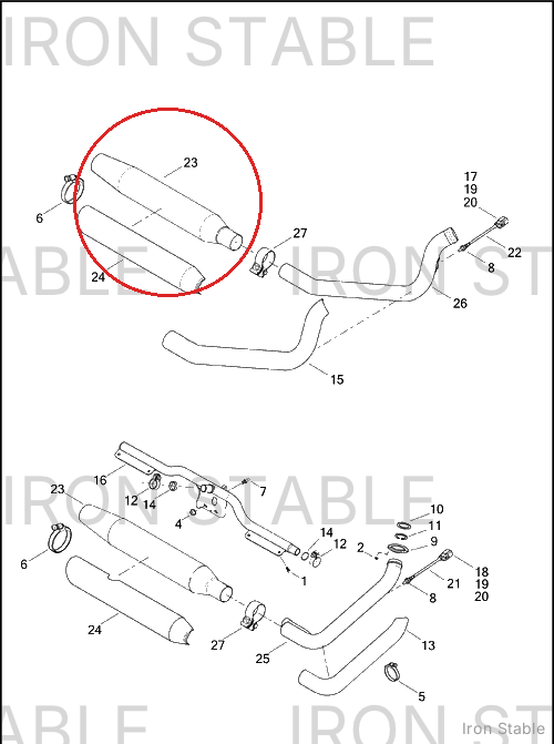 Harley-Davidson Muffler Assembly, Rr, Chrome, Australia
