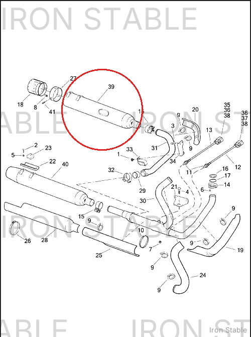 Harley-Davidson Muffler, Lh/Chrome, Dom