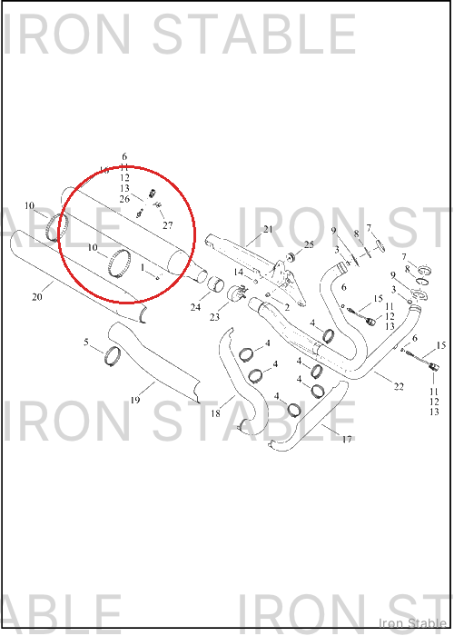 Harley-Davidson Muffler, Chrome, Int