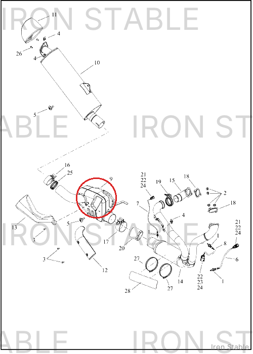 Harley-Davidson Muffler, Underslung, Tall Lkge S