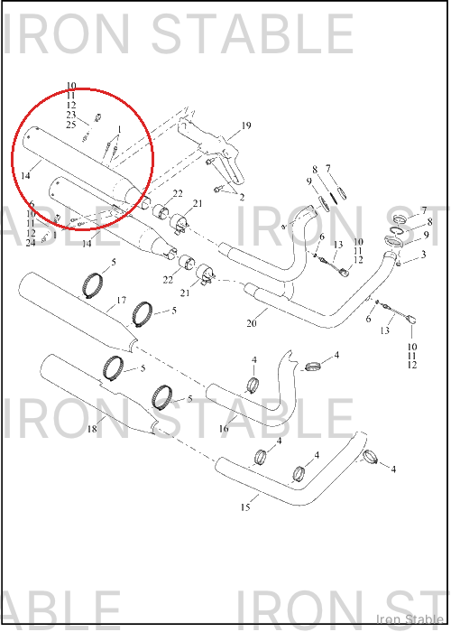 Harley-Davidson Muffler, Chrome, Dom