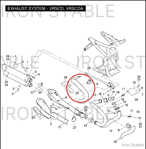 Harley-Davidson Exhaust Shield Assembly, Rr Pipe/Chrome