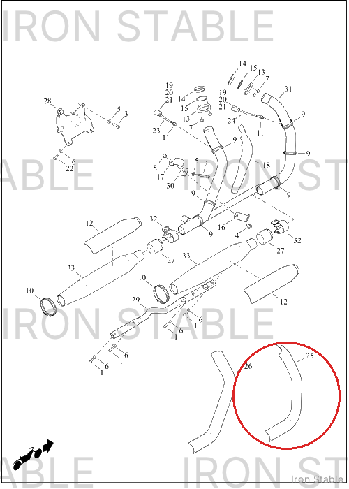 Harley-Davidson Shield, Exhaust, X