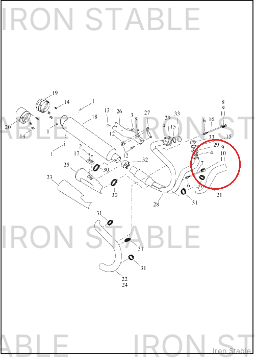 Harley-Davidson Shield, Exhaust, Assembly, Front
