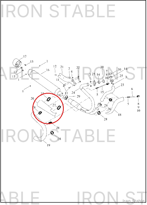 Harley-Davidson Shield, Exhaust, Assembly, Intermediate