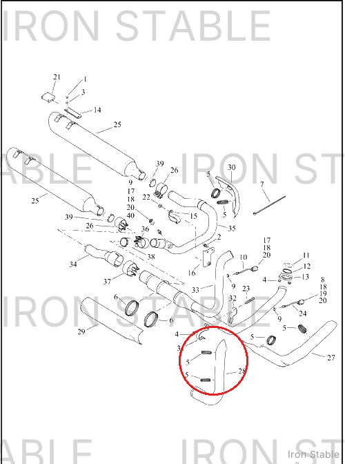 Harley-Davidson Shield, Exhaust, Rear Pipe, Chrome