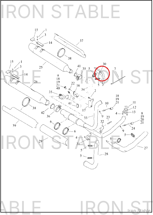 Harley-Davidson Shield, Exhaust, Crossover, Chrome