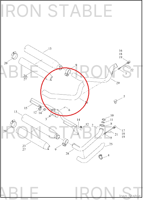 Harley-Davidson Shield, Exhaust, Rear Upper