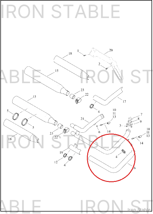 Harley-Davidson Shield, Exhaust, Front, Chrome