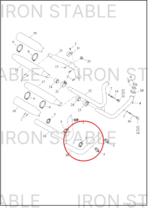 Harley-Davidson Shield, Exhaust, Front, Chrome