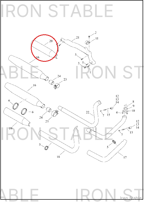 Harley-Davidson Shield, Exhaust, Muffler, Black