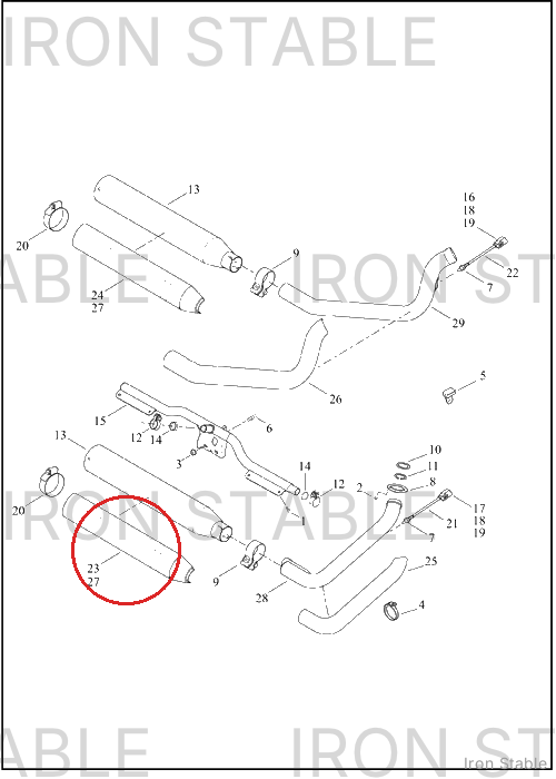 Harley-Davidson Shield, Exhaust, Black