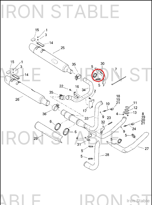 Harley-Davidson Shield, Exhaust, Crossover, Black