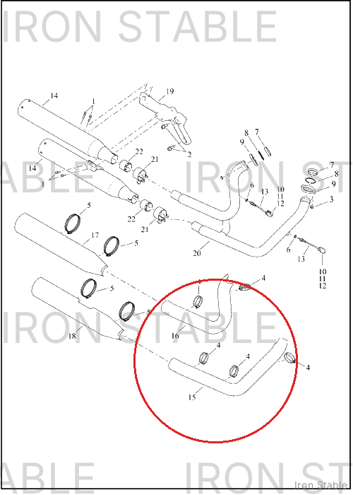 Harley-Davidson Shield, Exhaust, Fr, Satn Chrome