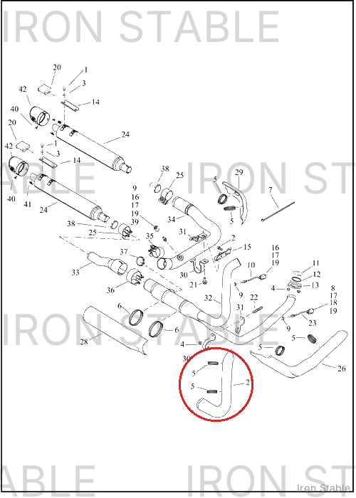 Harley-Davidson Shield, Exhaust, Rear Pipe, Blk Onyx