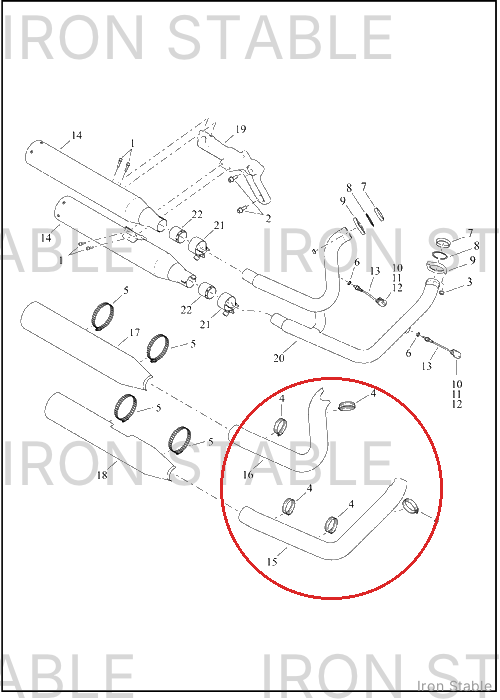 Harley-Davidson Shield, Exhaust, Front, Satin Blk