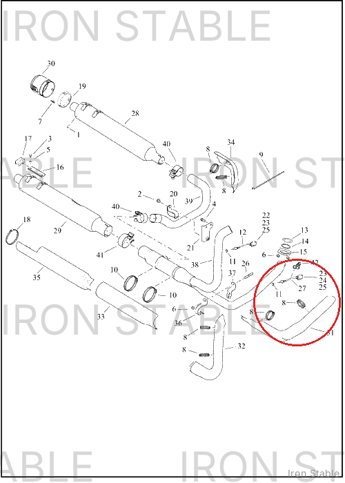 Harley-Davidson Shield, Exhaust, Front Pipe, Satin Chrome