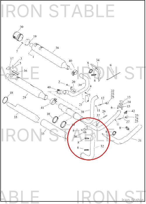 Harley-Davidson Shield, Exhaust, Rear Pipe, Satin Chr