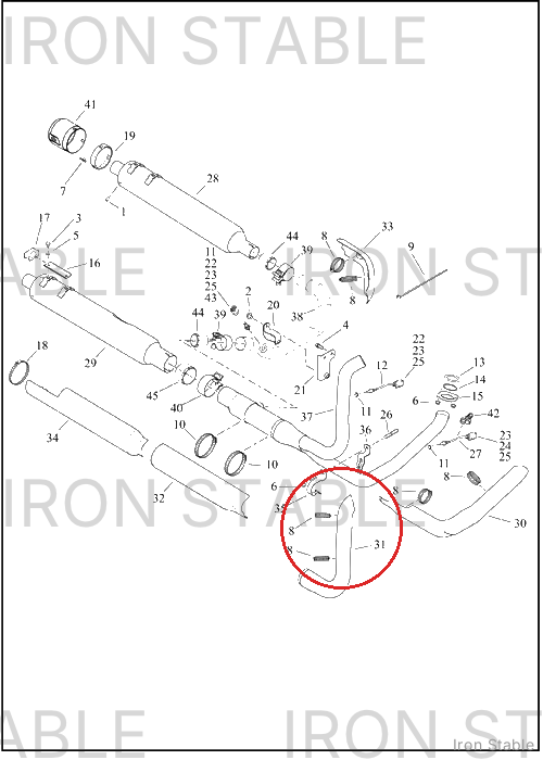 Harley-Davidson Shield, Exhaust, Rear Pipe, Sschrm