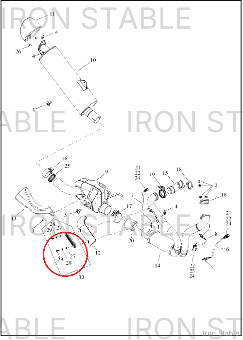 Harley-Davidson Kit, Exhaust Shld, Rear, Carbon