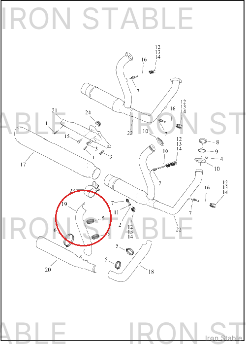 Harley-Davidson Shield, Exhaust, Rear, Chrome