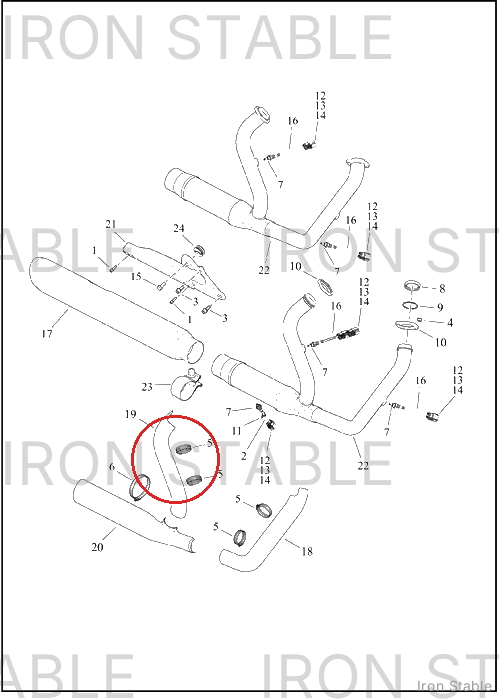 Harley-Davidson Shield, Exhaust, Rear, Black