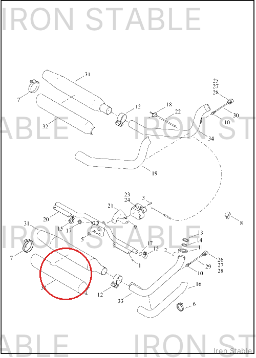 Harley-Davidson Shield, Exhaust, X