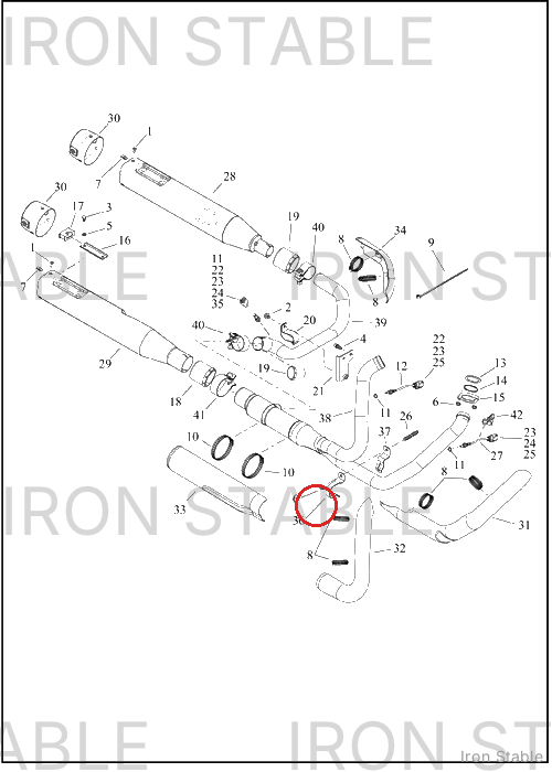 Harley-Davidson Strap/Clamp, Exhaust Mt, X
