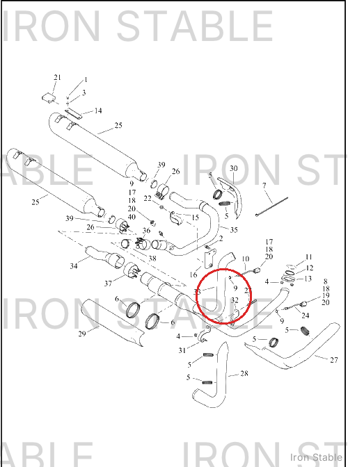 Harley-Davidson Strap/Clamp, Exhaust Mt, Female