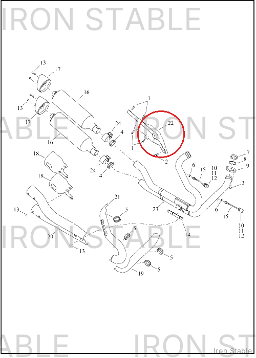 Harley-Davidson Bracket, Exhaust Mt, Painted