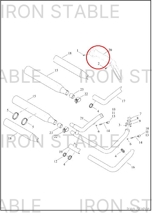 Harley-Davidson Bracket, Exhaust Mt, Rear Sweep Narrow