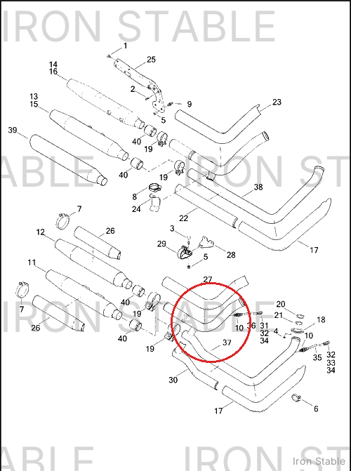 Harley-Davidson Exhaust Pipe Assembly, Chromed