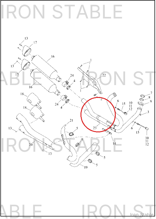 Harley-Davidson Header, Exhaust, Dom