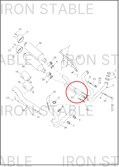 Harley-Davidson Header, Exhaust, Assembly